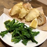 ナガタ店 - オニオンフライと菜の花のお浸し