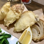 ナガタ店 - オニオンフライと菜の花のお浸し