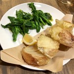 ナガタ店 - オニオンフライと菜の花のお浸し