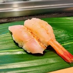 すし処 會 - 金目鯛、甘エビ