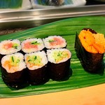 すし処 會 - 巻物（ネギトロ、明太胡瓜）、うに
