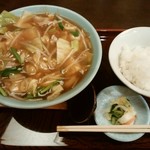 Aduma - あんかけラーメン大盛＋小ライス