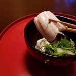 あさば - 田芋 わらび 山独活 太刀魚吸鍋