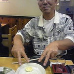 京都　中京　ホルモン丸 - フワの唐揚げ完食♪ご満悦の僕のおじさん☆