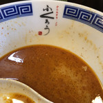 からみそラーメン ふくろう - スープは半分残し