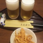 志美津や - エビスビールとあげそば。