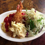 洋食ビストロ 福壱軒 - エビフライハントンライス定食