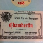 レストラン タテル ヨシノ 銀座 - ワインラベルchambertin1988