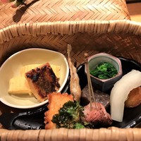 日本料理 つるま - 八寸　茶懐石の料理の組み立てで八寸は食事の前に出てきました　稚鮎の苦み、湯葉の蕗味噌焼き、だし巻たまご等どれをとっても美味しくお料理されています♬