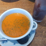 鎌倉パスタ - イセエビ風味のスープ、アイスココア