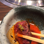 北新地 はらみ - ソースをつけて、卵につけてが1番おいしい