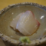 天ぷら たけうち - 大分のイシガキダイ 魚醤