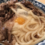 釜ひろ - 肉をめくると、生卵＆とろろ