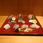 こころや - 甲イカ、さより、黒鯛、平目とえんがわ、鰺、太刀魚炙り、地ダコ、ほうぼう、金目鯛炙り、石鯛