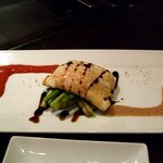 創作鉄板料理　funao - アスパラガスの三色ソース （￥600）