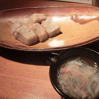 石塀小路豆ちゃ 京都 - 海老芋の揚げだし、蟹餡かけ。
