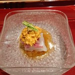 銀座 しのはら - 鯛　鮟肝にチリ酢