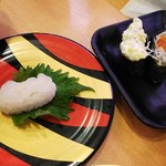 kappasushi - 白海老 280円、春の贅沢三昧180円