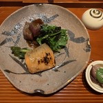 日本料理 永代 - 阿波牛ステーキと、サーモン