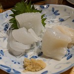 天史朗鮨 - アオリイカとスルメイカ刺し身