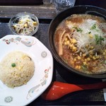 ラーメン創房 玄 - 味噌ラーメンセット ８５０円(税込)(2019年3月15日撮影)