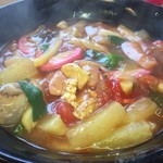 ふる里うどん  - とても健康的な全てを考慮したメニュー
      考える大将もかわいい