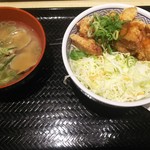 Yoshinoya - ガーリックバター唐揚げ定食♪