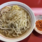 千里眼 - ラーメン 麺140g ヤサイ少な目・ショウガ・アブラちょっとのカラアゲ別皿で 750円