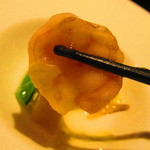 黄鶴 - ランチ　調理長おすすめコース　４５００円（税込）海老と春筍の塩味炒めのアップ【２０１９年３月】