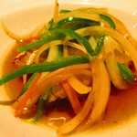 黄鶴 - ランチ　調理長おすすめコース　４５００円（税込）鰆の揚げ物　ピリ辛甘酢ソースのアップ【２０１９年３月】