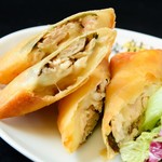 Cheese plum meat fillet spring rolls