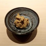 鮨 唐島 - あん肝にスイカの奈良漬け