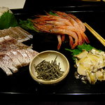 村山 - お造り（甘エビ・鯛・あわび）