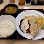 松屋 - 鶏タルささみステーキ定食（650円）