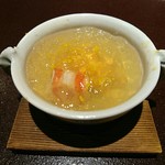 馳走 啐啄一十  - ①蝦夷馬糞雲丹(北海道根室産)、車海老(熊本県天草産)、羅臼昆布出汁ジュレ掛け