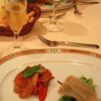 エリオ・ロカンダ・イタリアーナ - シェリー酒と前菜（冷たいカポナータと魚）