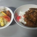 カレー幸 - カツカレー、サラダ♪海老フライ、ホタテフライ付き♪450円♪