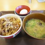 すき家 - 牛丼しじみ汁たまごセットミニ（490円）