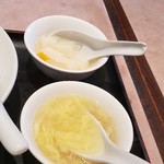 香港居酒屋 華翠苑 - 杏仁豆腐・玉子スープ
