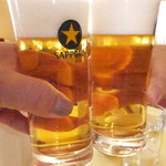 四川料理 桃源郷 - 生ビールでカンパ～♪【２０１８年２月】