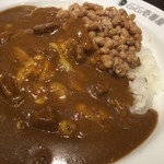 CoCo壱番屋 - ビーフカレー+納豆+チーズ1063円3辛