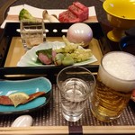 瀬波グランドホテル　はぎのや - 食前酒は地酒の〆張鶴(しめはりつる)