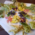 山ごぼう - 花と山菜の天ぷら