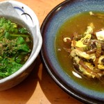 おぎ野 - 菜の花のおひたしと土筆の卵とじ