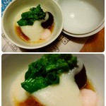 海の別邸ふる川 - 白老産ポロト豚の雪化粧(菜の花•うす紅団子•大黒占地)