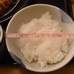 とんかつ とんQ - メンチカツ定食1382円　お茶碗の直径13cm