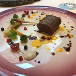 Lasarte - ★7Grilled venison with black truffle cream, orange sauce and spiced jus