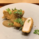 夏見 - ホタテ、きす、原木しいたけの揚げ物