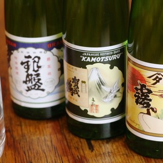 Carefully selected sake brewers! A wide selection of famous sake from all over the country.