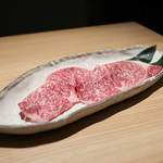 焼肉家ひらて - サーロイン 焼きしゃぶ おろしポン酢添え☆